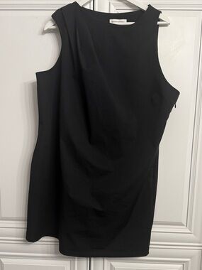 NWT Banana Republic Plus Size 18 Black Sleeveless Sheath Dress Ruched Detail LBD